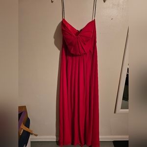 Bright pink prom dress